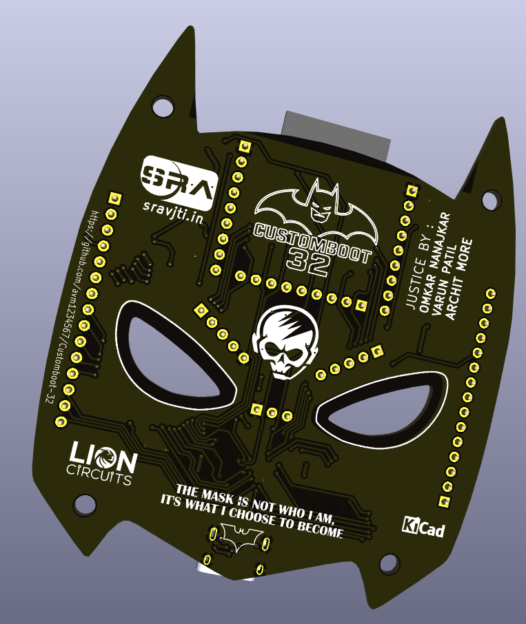 Back view of the CustomBoot-32 PCB